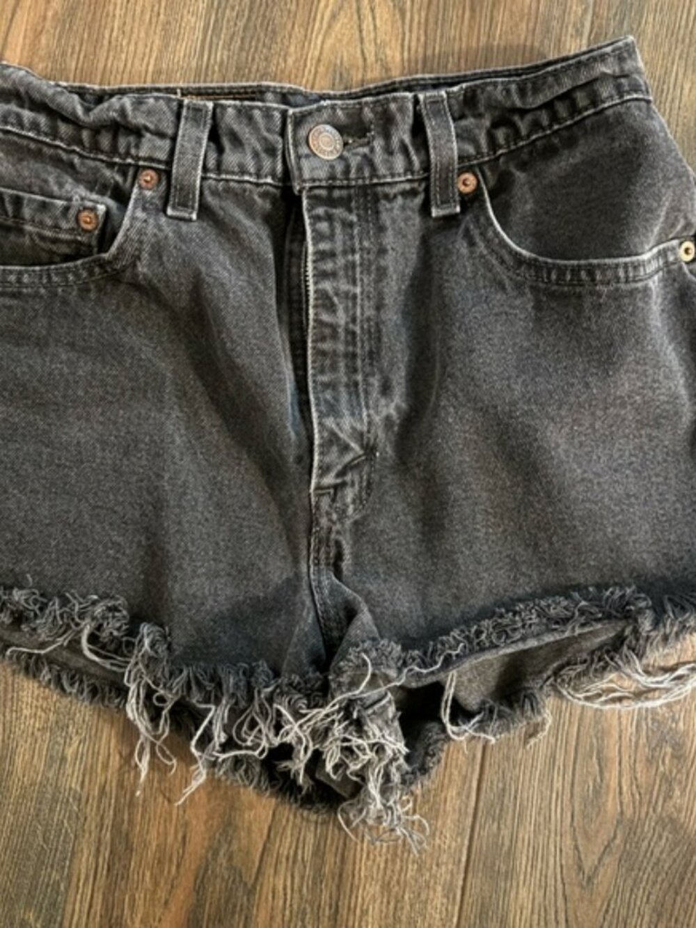 Levi's Women’s 551 Black Denim Cutoff Jean Shorts